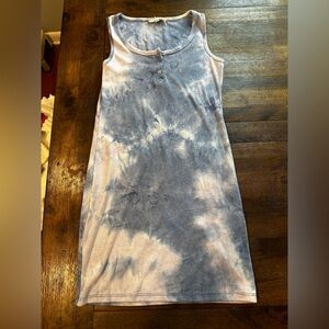 Tie Dye Cotton Mini Dress